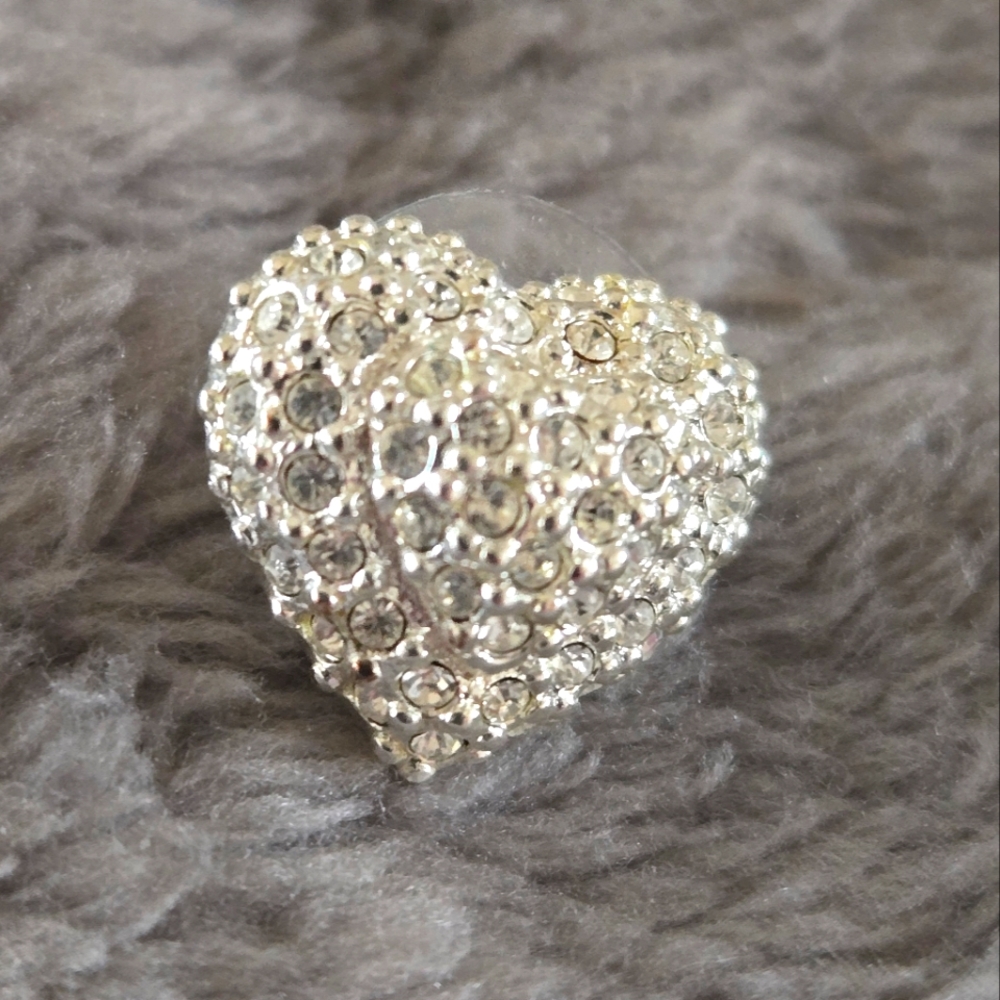 Heart Rhinestone Earrings - Picture 2 of 3